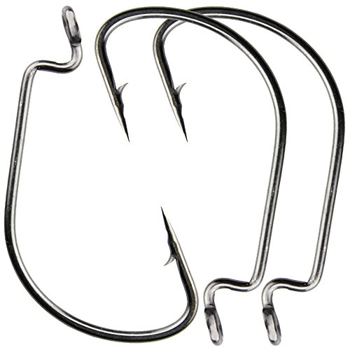 50pcs Fishing Hooks for Bass Fishing Offset Worm Hooks High Carbon Steel Circle Fishing Hooks for Soft Plastic Baits Jig Fish Hooks: #1 5/0 (2/0)