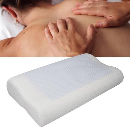 Dioche Cooling Gel Memory Foam Neck Support Pillow with Wavy Line Design Ergonomic for Sleeping Removable Washable Cover Bed Pillow