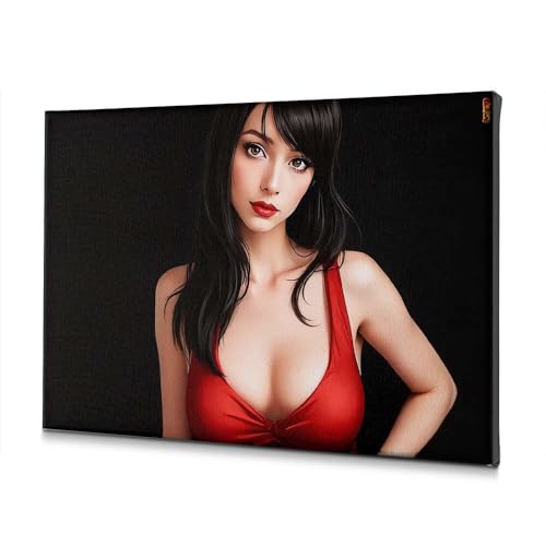 Toile femme robe rouge 30x40 cm pour créer une atmosphère intimiste