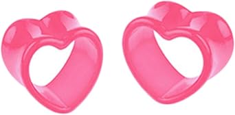 Acrylic Tunnel Gauges, Unique Gauges for Ears 2pcs Gauges Hollow Heart Shape Gift for Thanksgiving