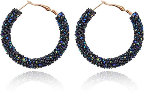 Karmaah Fashion Crystal 3.5 CM Hoop Earrings with Glitter Sequins Set for Women and Girls (ORANGE) (B08MDZDFKD) Amazon Price History, Amazon Price Tracker