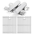 Criditpid Replacement Parts for Nexgrill 4 Burner 720-0830H, 720-0783E, Nexgrill 720-0830D, 720-0830X, 720-0783EH. Grates and Grill Heat Plates for Home Depot Nexgrill 720-0830H Replacement Parts.