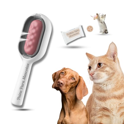 AleFlowSolutions Cepillo para Gatos y Perros, Cepillo Quitapelo con Deposito de Agua, Removedor de Pelo y nudos de Mascotas, Cepillo de Limpieza para Mascotas, Accesorios para Mascotas de Pelo Corto
