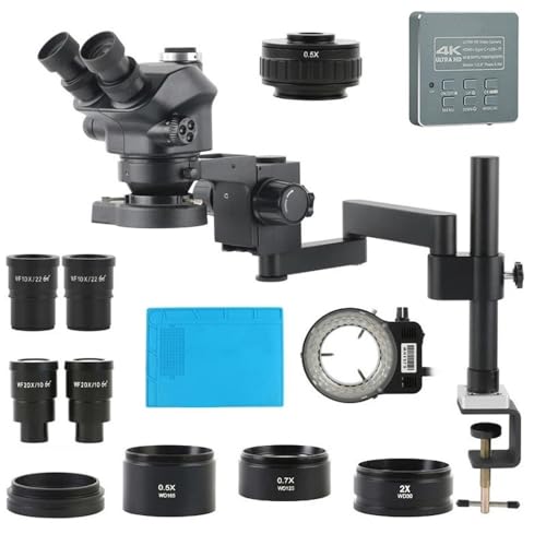 Microscope 3.5X-100X 200X Simul Focul Parfocal Stereo Trinocular Microscope Objective Lens 4K HDMI Type C Set