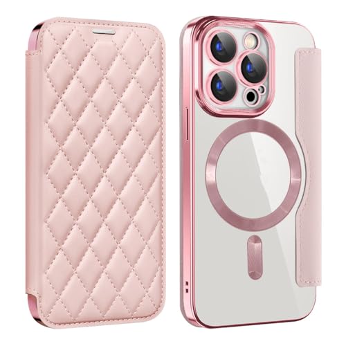 Étui portefeuille en cuir rose pour iPhone 11 Pro Max avec fentes cartes