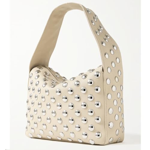 Image of Studded Handbag for Women - Black Punk Shoulder Bag 90s 2000s Vegan Fall Fashion Trendy Purse