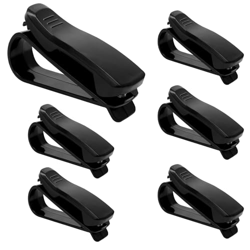 6 Pcs Sunglasses Holder for Car, Car Glasses Holder Sun Visor Clip Black, Car Sunglasses Holder Clip Car Dashboard Glasses Holder for Glasses, Cards and Notes