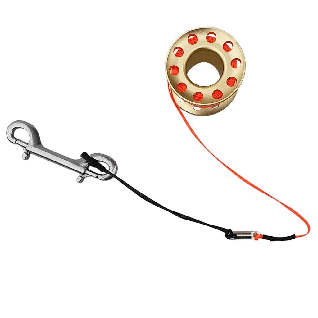 Scuba Buceo Señal Carrete de Acero Y Aluminio Tubo Inflable Seguro con Línea Robusta Clip de Liberación Rápida Función de Contr