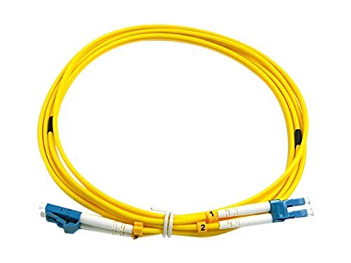 LC-LC 9/125 OS1 Duplex Singlemode PVC Fiber Optic Cable, Yellow (50 Meter)