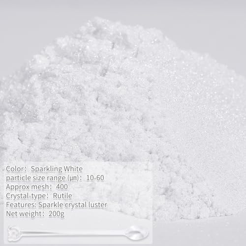 image for CHANGTIKEJI Mica Powder,7.05OZ（200g）,Sparkling White Mica Powder P