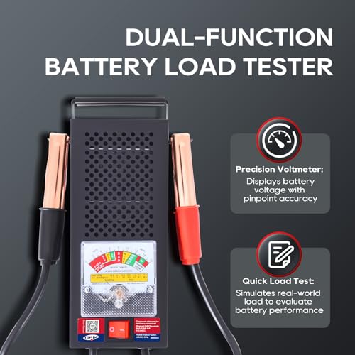 TOPDC Car Battery Tester, 6V/12V, Battery Load Tester 100-1000 CCA, Automotive Battery Tester 100 AMP, for Cars, RVs, Motorcycles, ATVs, Boats - Thumbnail 3