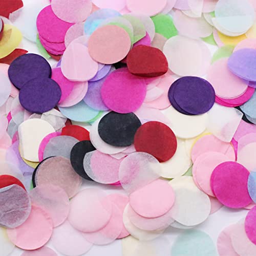 1 Zoll Rundes Tissue Konfetti Multicolor Paper Tissue Confetti Paper Farbige Papierkreise für Hochzeitsfeiern Geburtstagsfeier Dekoration Cover