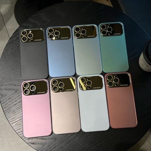 Coque iPhone 12 ultra-mince mate bleu clair avec protecteur d'objectif en verre
