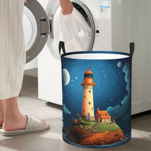 Panier à linge baleine et phare taille M pliable et autoportant - 8