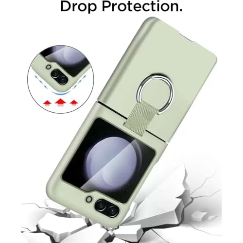 Image of Scalebee Back Cover Case for Samsung Galaxy Z Flip 7 /Flip7 5G, Light Green | Ultra Thin Slim Protective Case Metal Ring