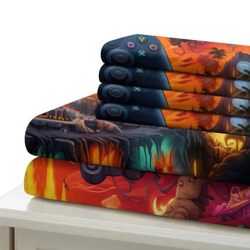 Housse de couette volcan 3D parure de lit 200x200 style apocalyptique microfibre - 7
