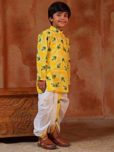 Image of AJ DEZINES Kids Ethnic Wear Pure Cotton Dhoti Kurta Set For Boys