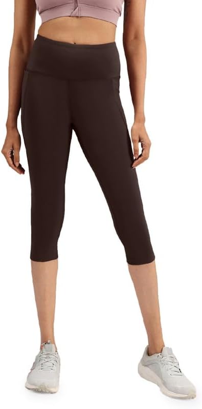Womens The Ultimate Capris, 3/4th Length Pants, Super- High Waist, 2 Pockets, Wide Waistband, Activewear for Women