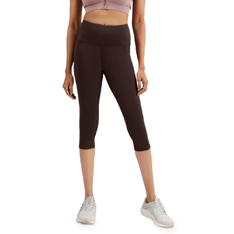 Image of BlissClub Womens The Ultimate Capris, 3 /4th Length Pants, Super- High Waist, 2 Pockets, Wide Waistband, Activewear for Women