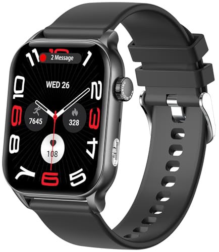 Smart Watch for Men/Women, 1.95" AMOLED Fitness Tracker Watches with Bluetooth Calls/Flashlight/100+ Sport Modes Heart Rate/Sleep Monitor Ultra Lightweight Ultrathin Design