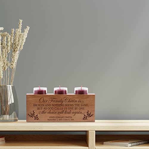 Lifesong Milestones Custom Wooden Tealight Candle Holder Sympathy Gift Memorial Candles For Loss Of Loved One-Bereavement Gifts Ideas For Memorial Service- Cherry Wood 3 Votive Candle Holders #TOP5