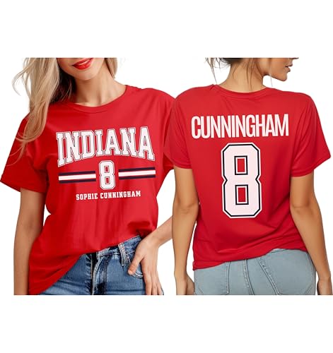 Sophie Cunningham 8 Indiana Basketball T-Shirt | Womens Hoops Graphic Tee | Unisex Pro Basketball Fan Gift Red