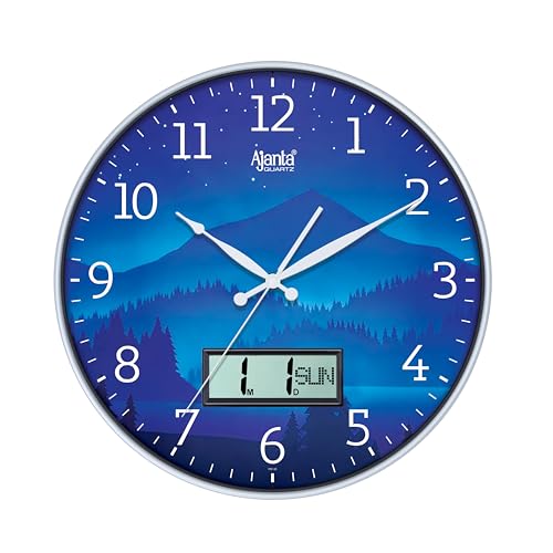 Image of Ajanta Home Decor Clock 14 Inch (350mm) Silver | Stylish Silent Sweep Wall Clock | Luxury Modern Design | Model 6097