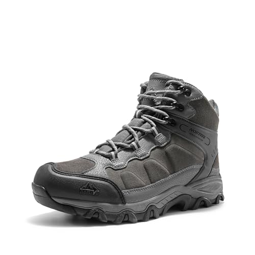 NORTIV 8 Men's Waterproof Hiking Boots Outdoor Mid Trekking Lightweight Mountaineering Shoes Paladin 7 Dark Grey