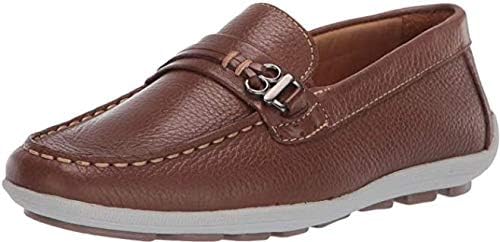 Driver Club USA Unisex-Child Kids Boys/Girls Genuine Leather Driving Loafer with Rope Anchor Detail