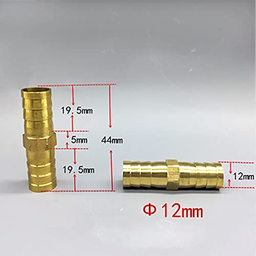 1PC Brass Straight Hose Pipe Fitting 4mm/ 6mm/ 8mm /10mm /12mm/ 14mm /19mm Equal Barb Gas Copper Barbed Coupler Connector Adapter (Size : 6mm-6mm Barb)