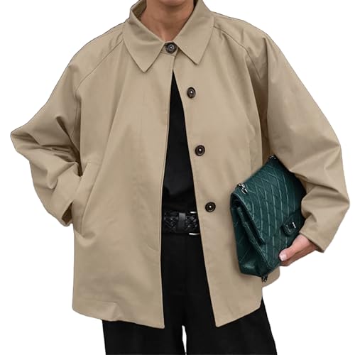 ジャケット・アウター Tuck Over Trenchcoat Amazon.com: VOIKERDR Trench Coat Women Lightweight Fall