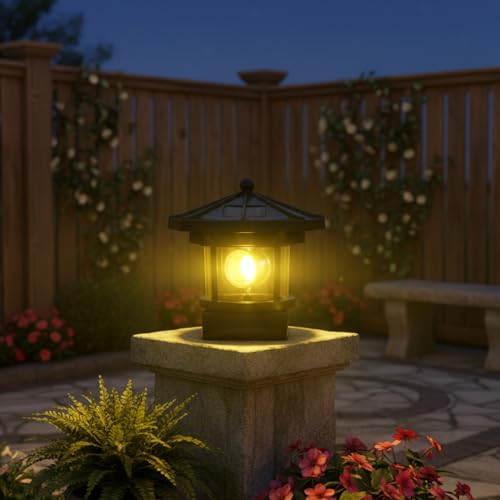 Faro solar giratorio de jardín en pack de 2 lámparas negras de exterior 360 grados 2