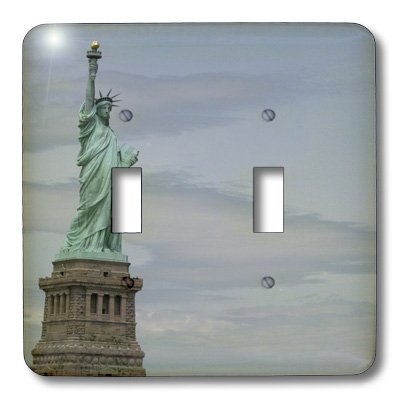 Placa de interruptor doble Estatua de la Libertad 3dRose lsp_38312_2 3