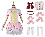 Anime Madoka Magica Cosplay Kostüm für Mädchen Frauen, Madoka Cosplay Uniform Lolita-Kleid Outfit Komplettsets (XXL)