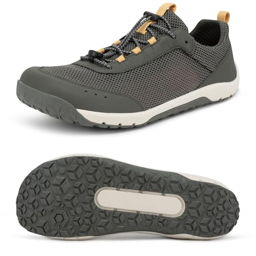 Mens Barefoot Water Shoes - Minimalist Zero Drop Swim Shoes with Wide Toe Box - Quick-Dry Aqua Socks for Beach Kayak Fishing & Boating Army Green Size 14