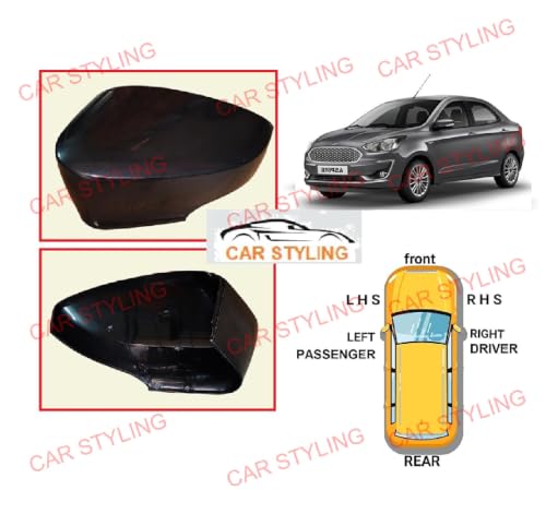 Image of (LEFT PASSENGER SIDE) ORVM Side view Mirror Cover /Cap (INDICATOR CUT TYPE) compatible with F. Figo Aspire 2015-2021 Year Model- (UNPAINTED)