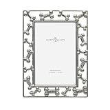 GIFTY GIFTY Dog Bone Hallow Photo Frame / 4x6 In | For Vertical Display on Tabletops | Perfect for perfect for displaying a photo of your loyal family member. This frame is packaged in a gift box, making it a great gift for dog lovers. (Silver)