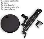 Max 55cm Height Universal Microscope Stand, Height 0-55cm Adjustable Digital USB Microscope Stand for Max Diameter 6cm USB Digital Wireless WiFi Microscope Camera Come with Table Clamp