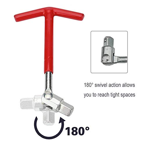 Holoras T-Handle Universal Joint Spark Plug Socket Wrench, 16mm 21mm Socket (Red)
