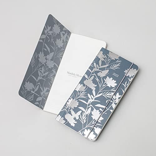 Matilda Myres 2023 Diary - Silver Butterfly - Slim Weekly Notes Diary - Grey