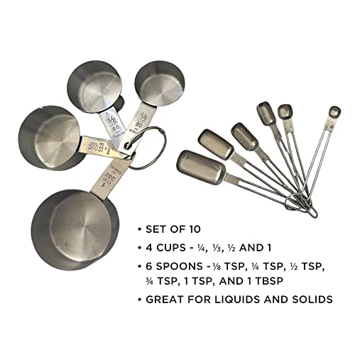 Fox Run Stainless Steel Measuring Cup/Spoon Set, Silver, 6.5 X 3.2 X 2" #TOP5