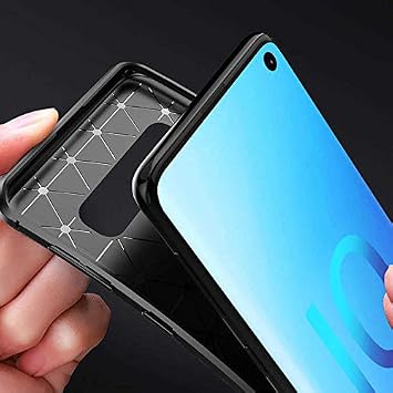 Spia Samsung Galaxy S10 ile uyumlu Kılıf Siyah Karbon Silikon Orijinal Esnek İnce Geliştirilmiş Dayanıklı Darbe Karşıtı Koruyucu Yeni Nesil Tasarım (Samsung Galaxy S10, Siyah)