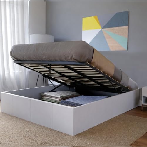 WEBER INDUSTRIES Lit Coffre Torino 160x200 + 1 sommier/Blanc