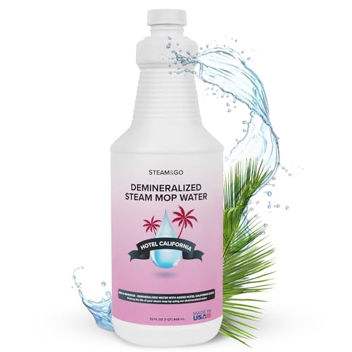 Steam & Go Demineralized Water for Steam Mop Hotel California Scent 32 Ounces (Pack of 1) | Scented Floor Cleaner Solution Ready-to-Use Compatible with Any Steam Cleaner