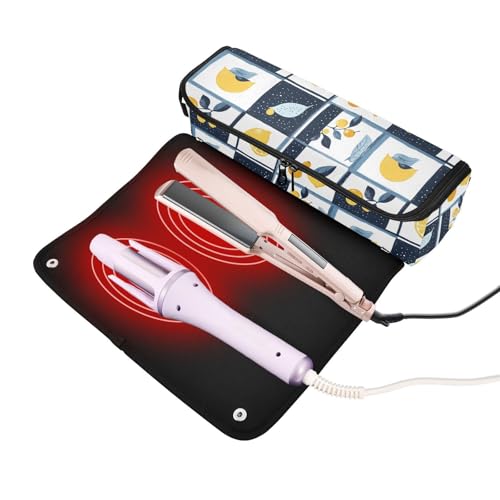 Bolsa de viaje resistente al calor Summer Marble para herramientas de cabello, tapete para planchas, rizadores y accesorios de cuidado capilar, organizador portátil miniatura 2