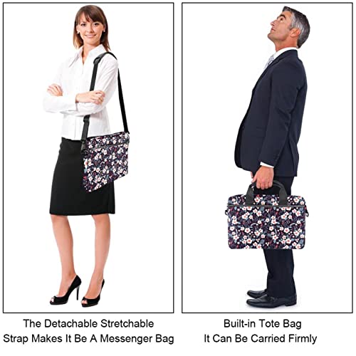 Bolso bandolera de hombro premium con estampado floral exclusivo para portátiles hasta 14.5'' 4