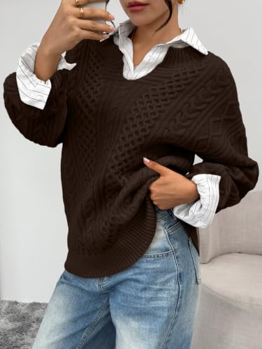 TRENDY QUEEN Oversized Cable Knit Sweaters xx use - image 3