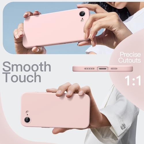Image of JETech Liquid Silicone Cover Case for iPhone 17e (2026) / iPhone 16e, Silky Soft Touch Full-Body Protective Phone Case, Anti-Scratch Shockproof Cover with Microfiber Lining (Soft Pink)