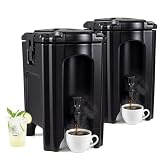 COSTWAY 5 Gal Insulated Beverage Dispenser, Commercial Coffee Tea Iced Thermal Drink Server Containers w/Two-Stage Faucet, Hot and Cold Water Dispensers for Catering, Party Restaurant Shop Event, 2