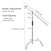 C Stand with Boom Arm Stainless Steel C Light Stands Heavy Duty, Max Height 10.5ft/320cm, with 4.2ft/128cm Holding Arm, for Photography Studio, Reflector, Umbrella, Softbox